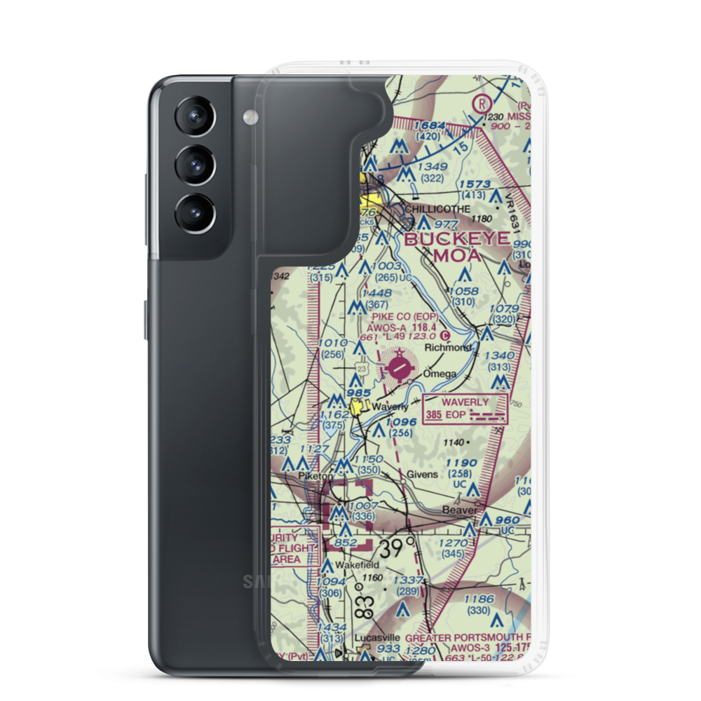 Pike County Airport (EOP) VFR Sectional Samsung Case Samsung Galaxy S21 model shown