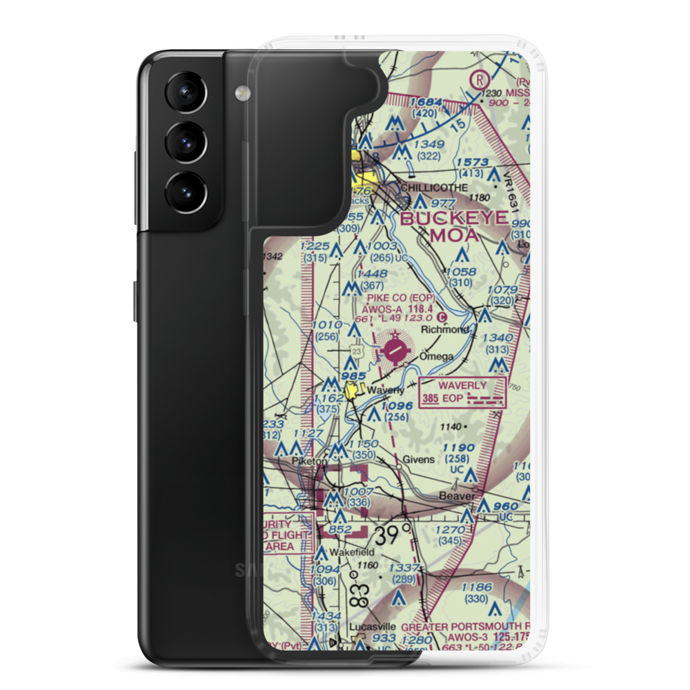 Pike County Airport (EOP) VFR Sectional Samsung Case Samsung Galaxy S21 Plus model shown