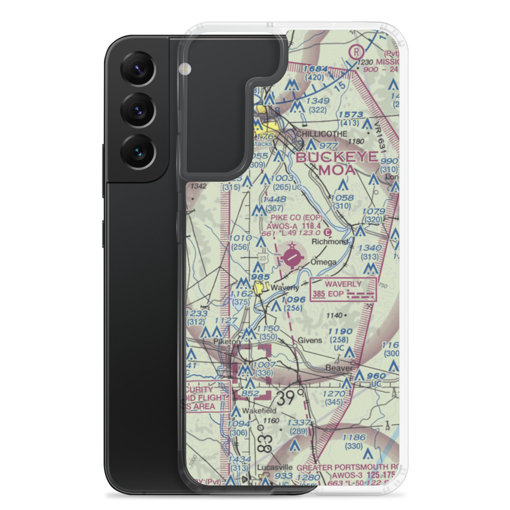 Pike County Airport (EOP) VFR Sectional Samsung Case Samsung Galaxy S22 Plus model shown