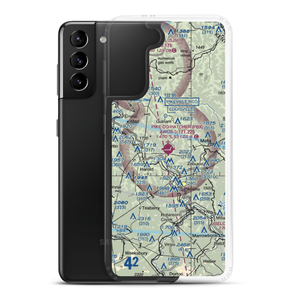 Pike County-Hatcher Field (PBX) VFR Sectional Samsung Case Samsung Galaxy S21 Plus model shown