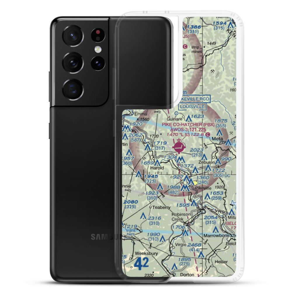 Pike County-Hatcher Field (PBX) VFR Sectional Samsung Case Samsung Galaxy S21 Ultra model shown
