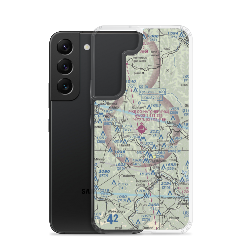 Pike County-Hatcher Field (PBX) VFR Sectional Samsung Case Samsung Galaxy S22 model shown