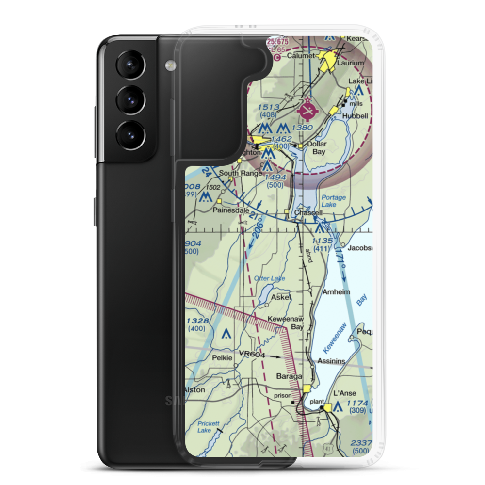 Pike River Landing (79MI) VFR Sectional Samsung Case Samsung Galaxy S21 Plus model shown