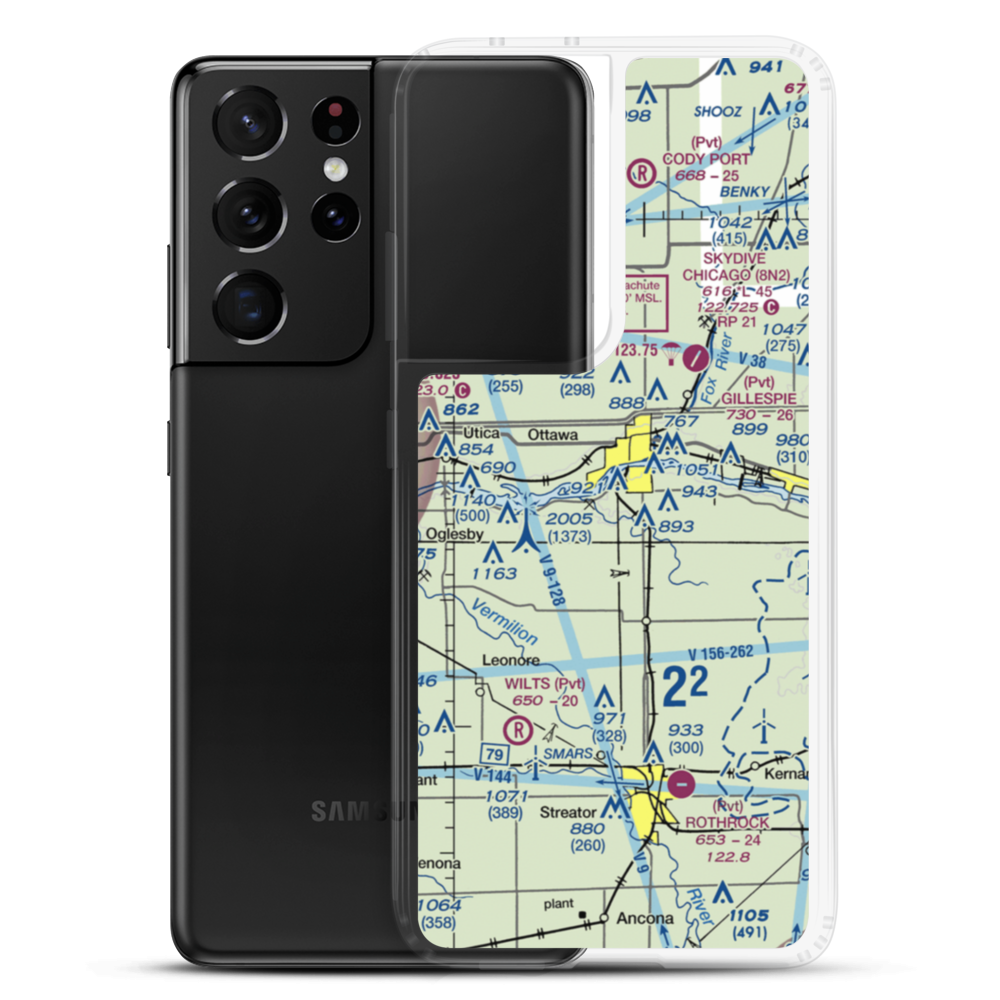 Pike's Airport (22LL) VFR Sectional Samsung Case Samsung Galaxy S21 Ultra model shown
