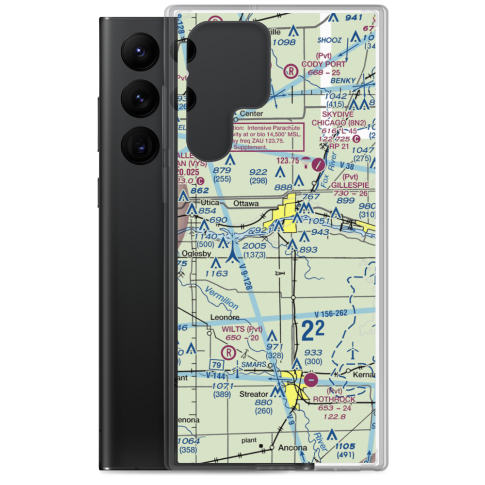 Pike's Airport (22LL) VFR Sectional Samsung Case Samsung Galaxy S22 Ultra model shown