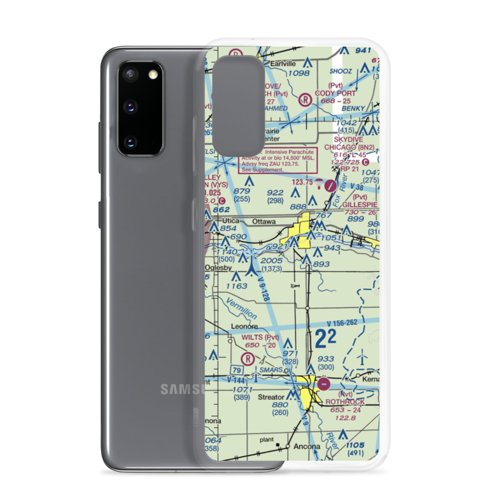 Pike's Airport (22LL) VFR Sectional Samsung Case Samsung Galaxy S20 model shown