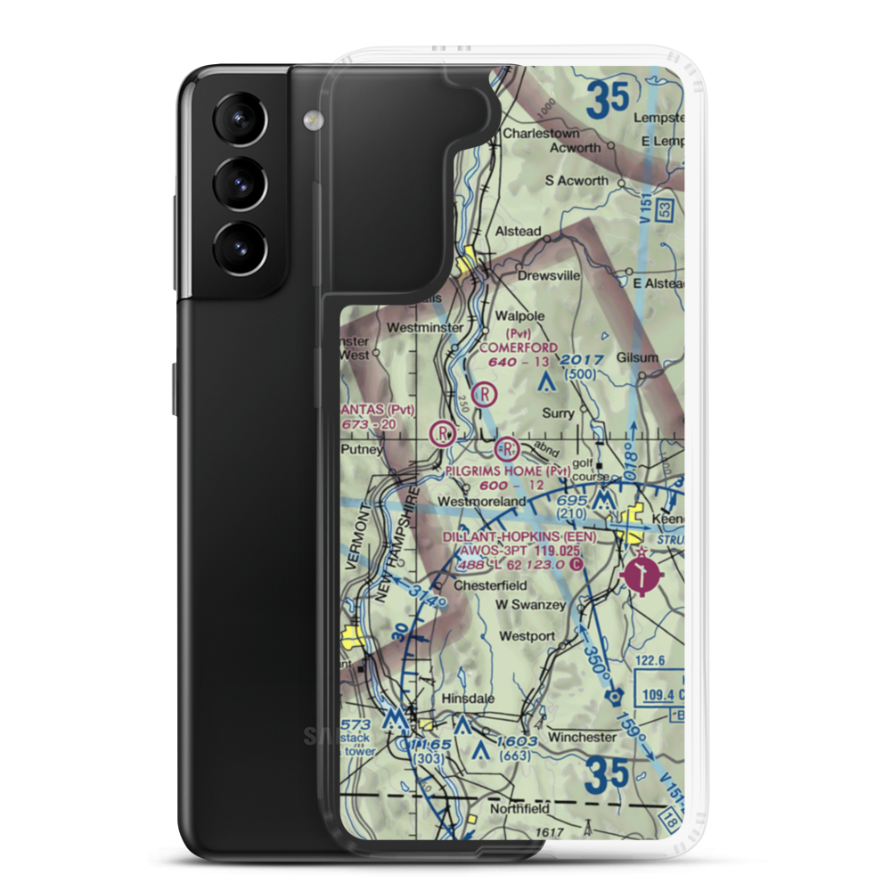 Pilgrim's Home Airfield (2NH5) VFR Sectional Samsung Case Samsung Galaxy S21 Plus model shown