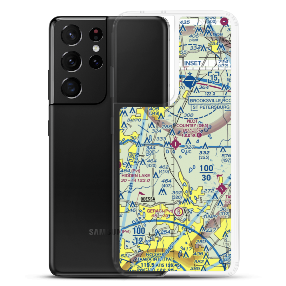 Pilot Country Airport (X05) VFR Sectional Samsung Case Samsung Galaxy S21 Ultra model shown