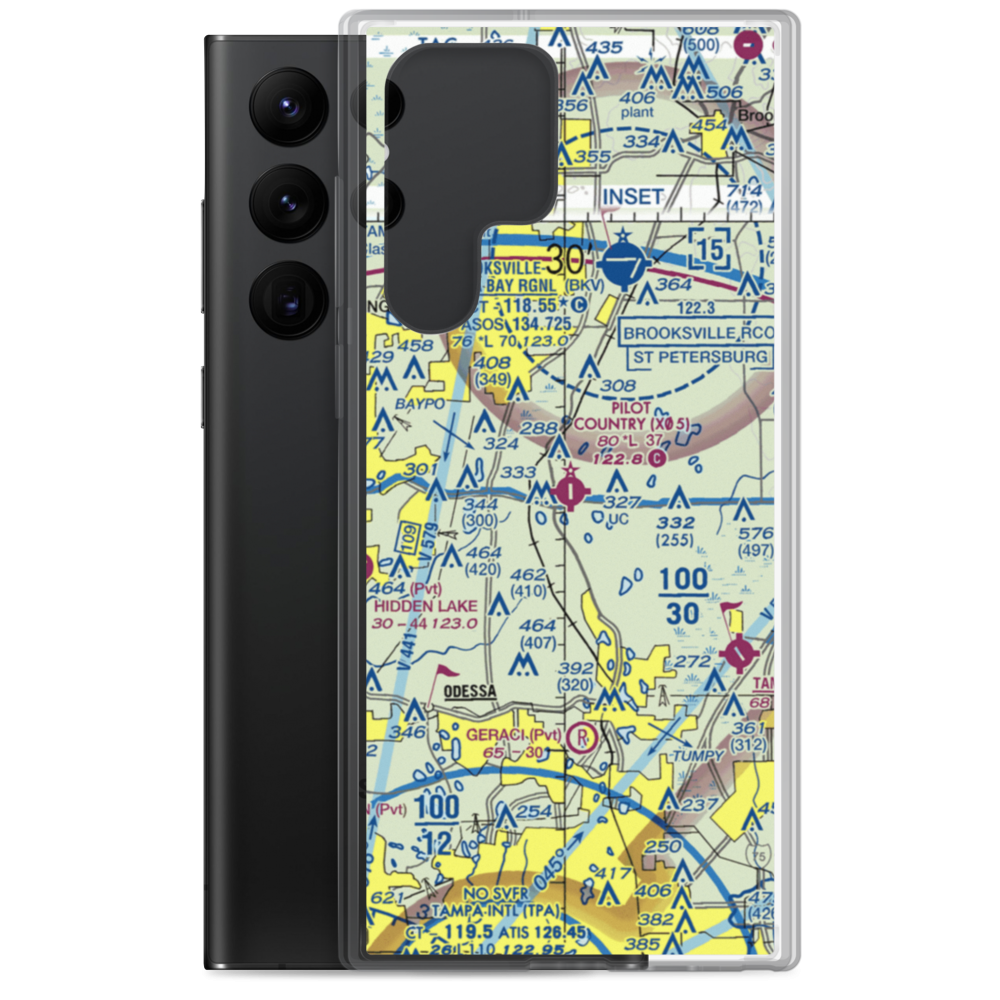Pilot Country Airport (X05) VFR Sectional Samsung Case Samsung Galaxy S22 Ultra model shown