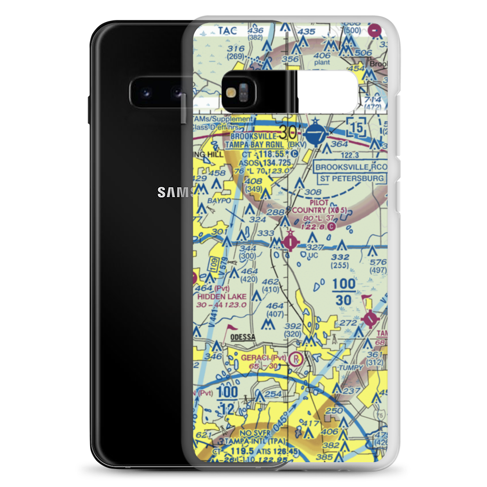 Pilot Country Airport (X05) VFR Sectional Samsung Case Samsung Galaxy S10+ model shown