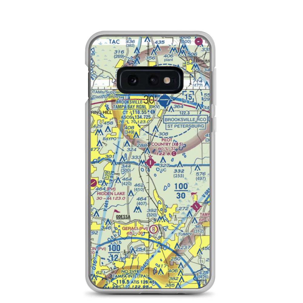 Pilot Country Airport (X05) VFR Sectional Samsung Case Samsung Galaxy S10e model shown