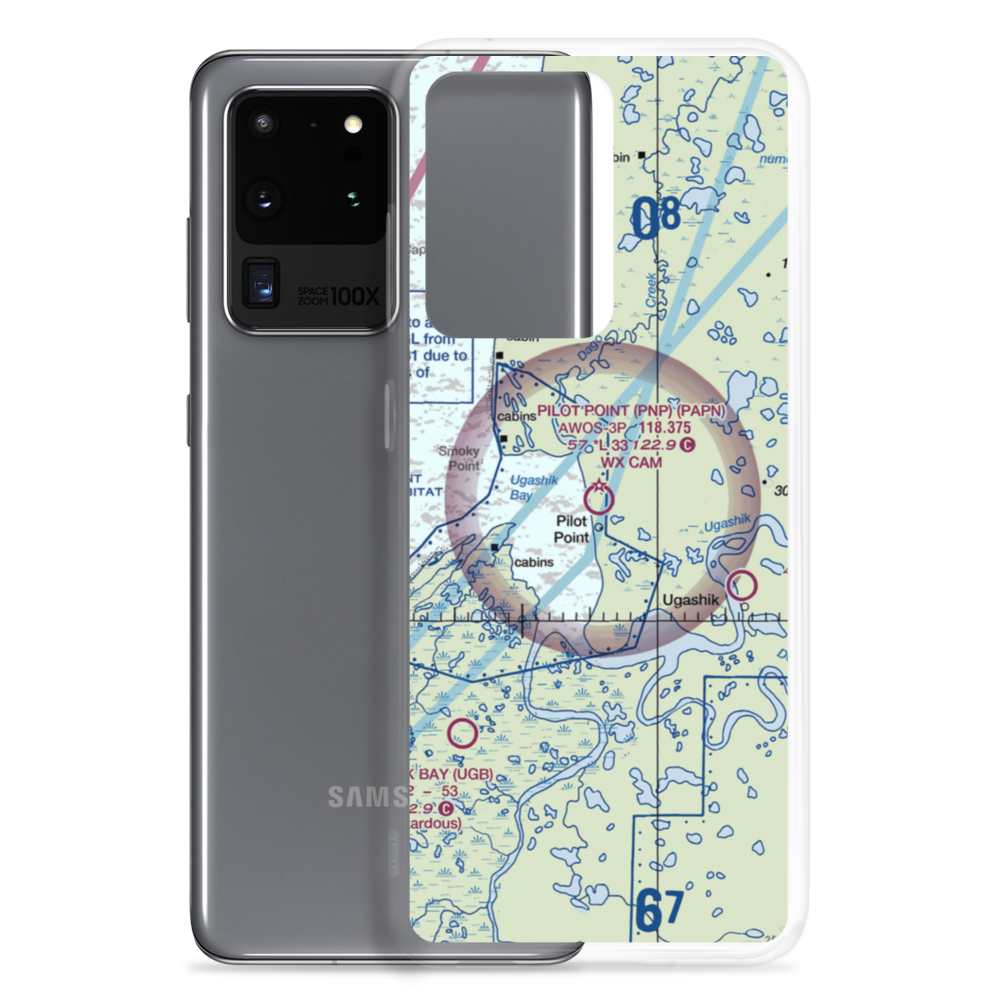 Pilot Point Airport (PNP) VFR Sectional Samsung Case Samsung Galaxy S20 Ultra model shown