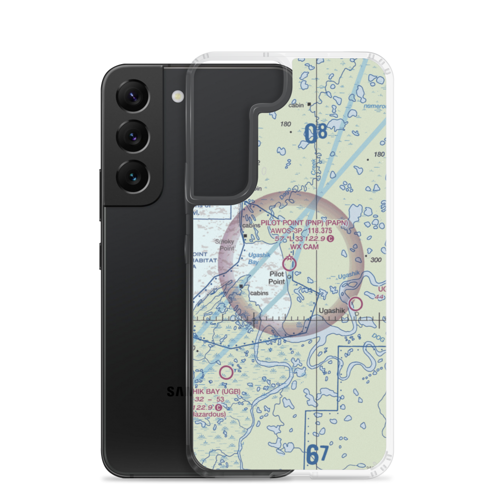 Pilot Point Airport (PNP) VFR Sectional Samsung Case Samsung Galaxy S22 model shown