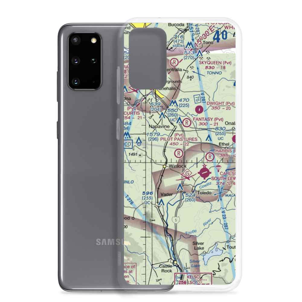 Pilot's Pastures Airport (1WA2) VFR Sectional Samsung Case Samsung Galaxy S20 Plus model shown