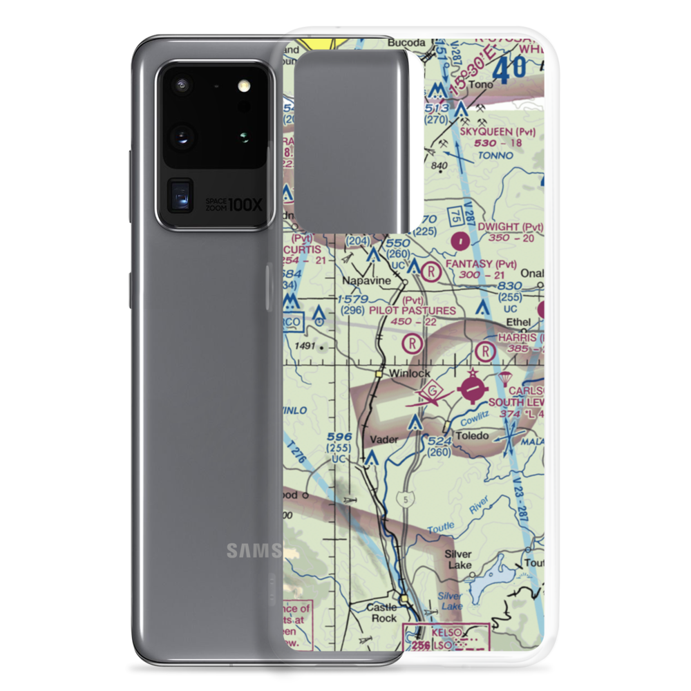 Pilot's Pastures Airport (1WA2) VFR Sectional Samsung Case Samsung Galaxy S20 Ultra model shown