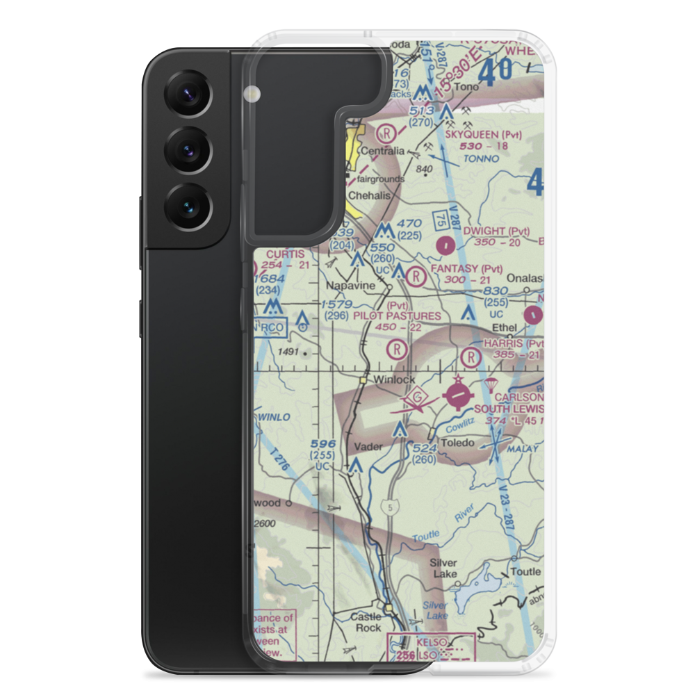 Pilot's Pastures Airport (1WA2) VFR Sectional Samsung Case Samsung Galaxy S22 Plus model shown