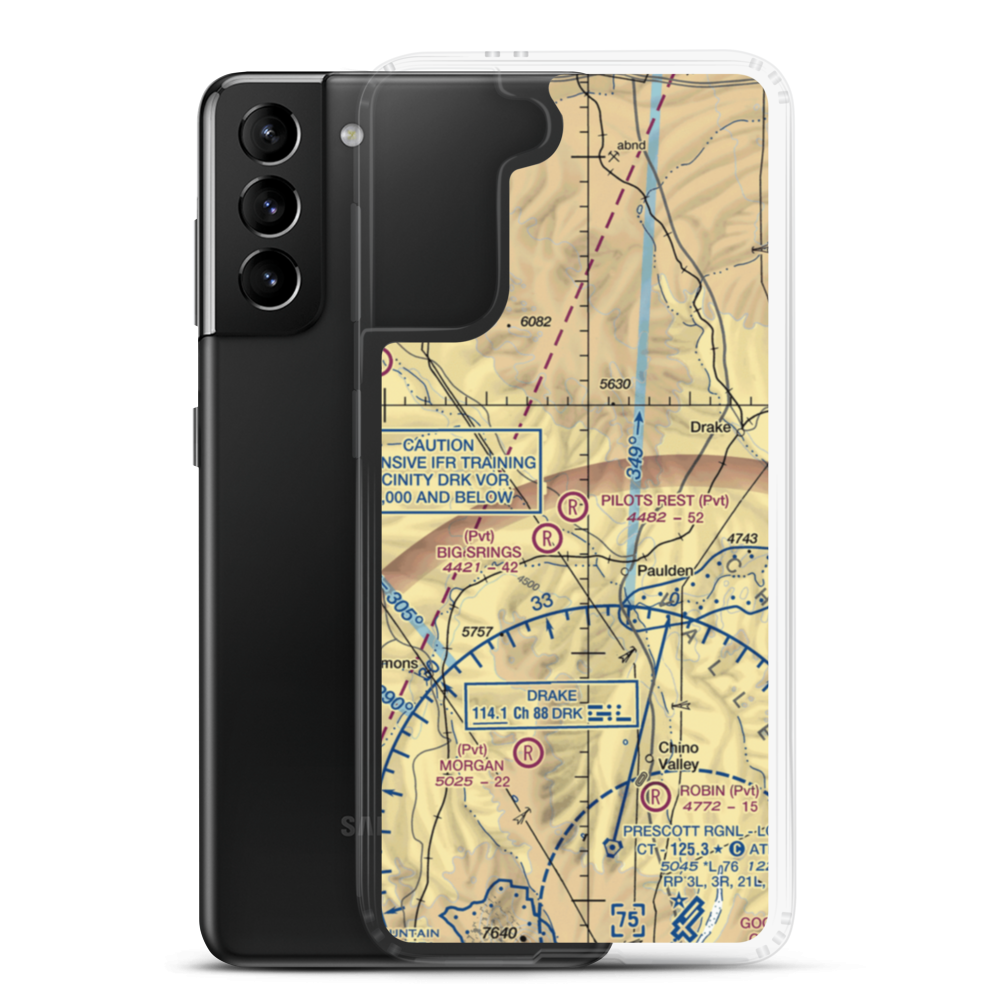 Pilots Rest Airport (AZ57) VFR Sectional Samsung Case Samsung Galaxy S21 Plus model shown