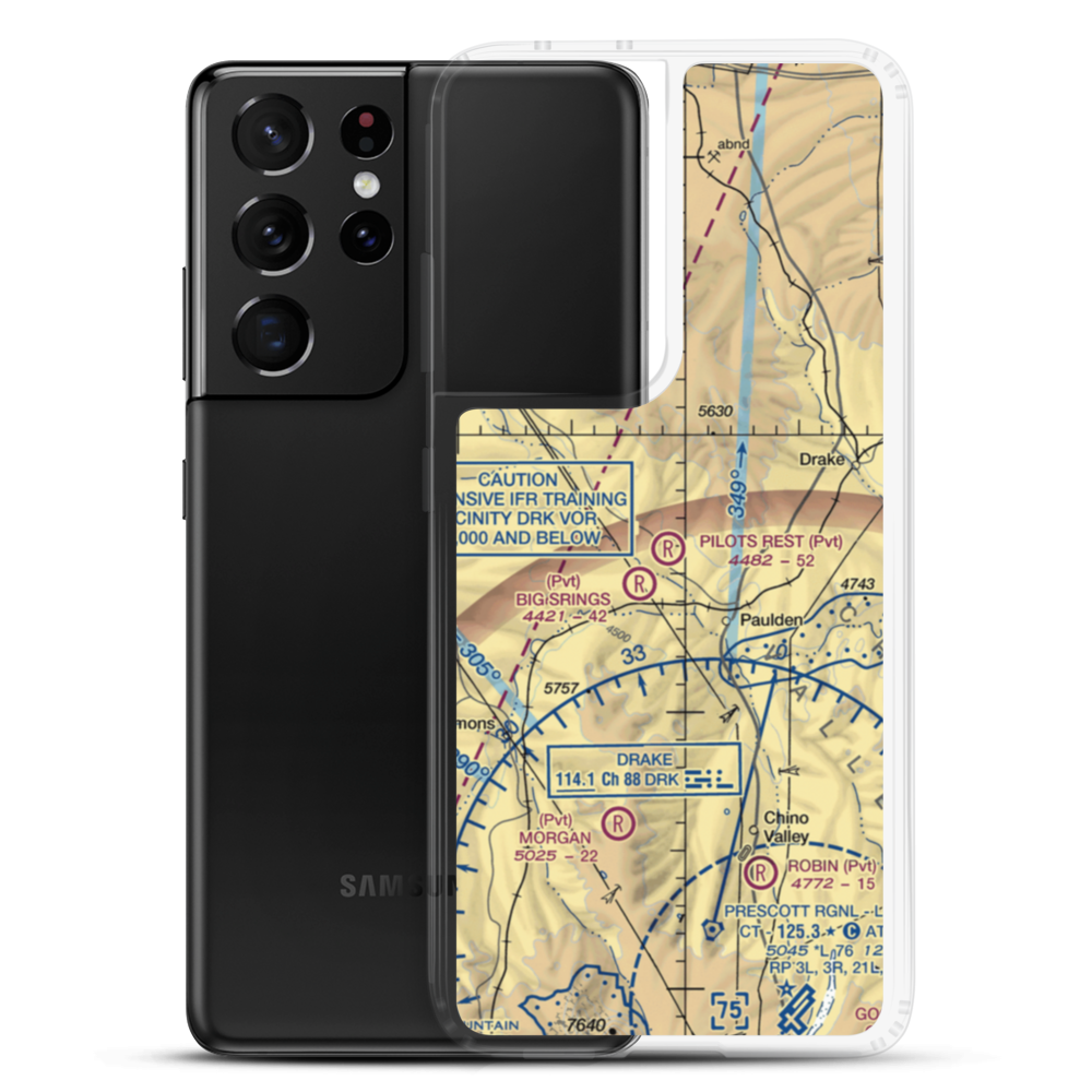 Pilots Rest Airport (AZ57) VFR Sectional Samsung Case Samsung Galaxy S21 Ultra model shown