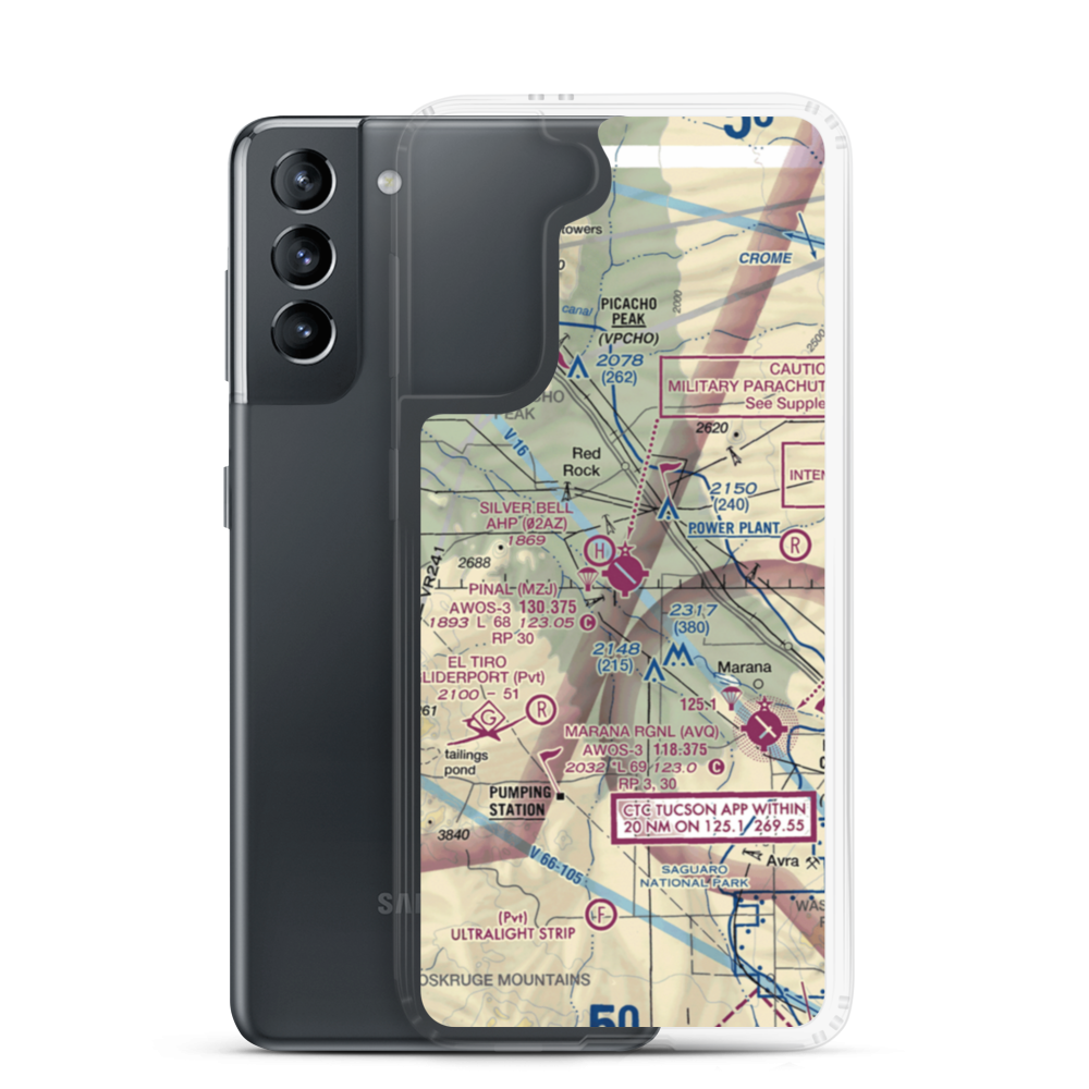 Pinal Airpark (MZJ) VFR Sectional Samsung Case Samsung Galaxy S21 model shown