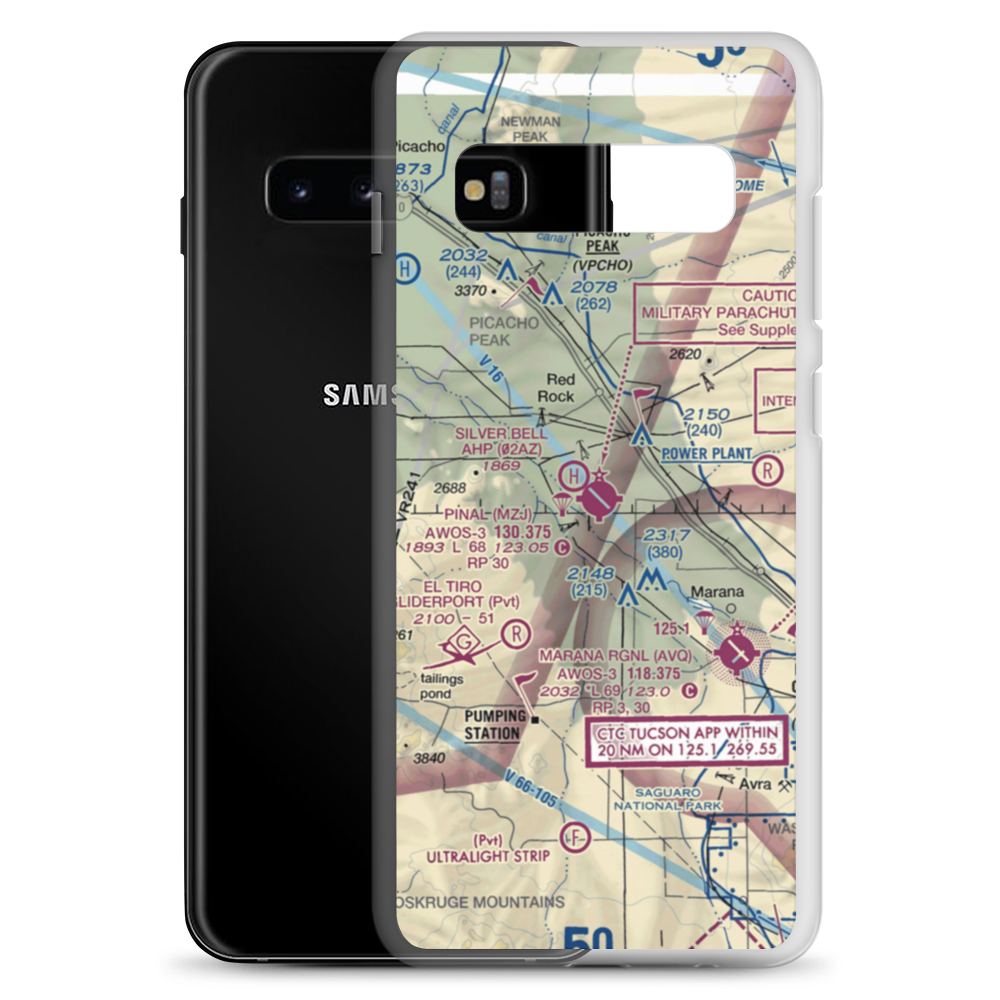 Pinal Airpark (MZJ) VFR Sectional Samsung Case Samsung Galaxy S10+ model shown