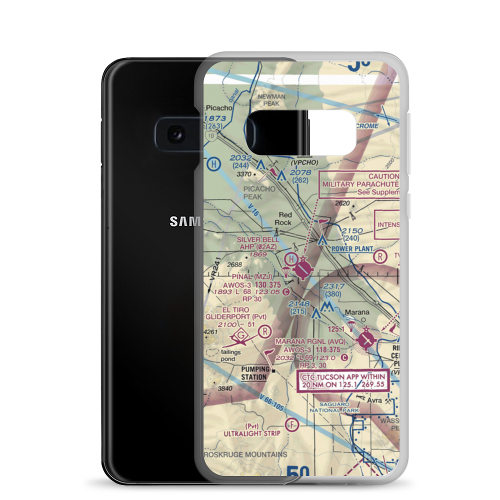 Pinal Airpark (MZJ) VFR Sectional Samsung Case Samsung Galaxy S10e model shown