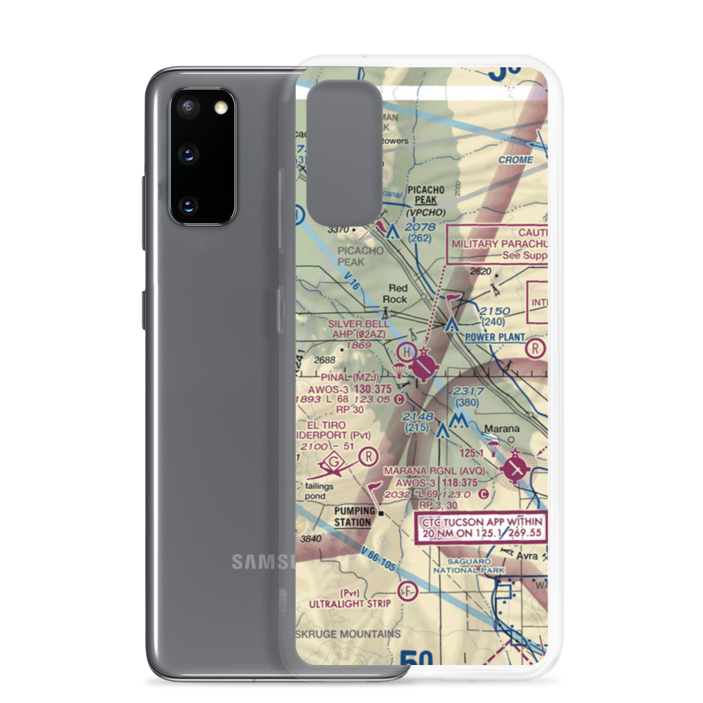 Pinal Airpark (MZJ) VFR Sectional Samsung Case Samsung Galaxy S20 model shown