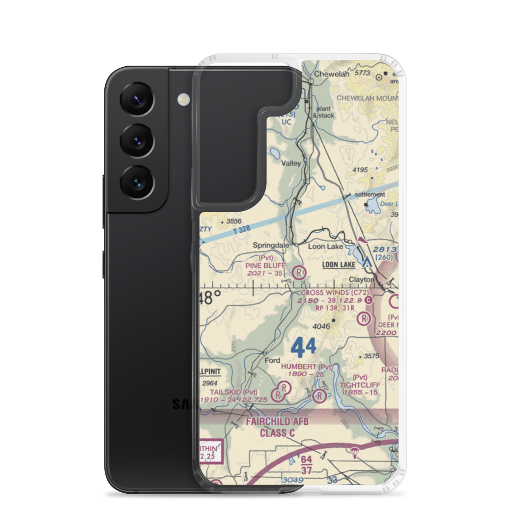Pine Bluff Airport (WA23) VFR Sectional Samsung Case Samsung Galaxy S22 model shown