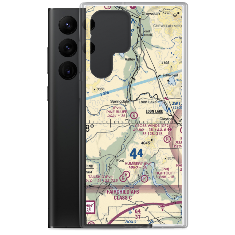 Pine Bluff Airport (WA23) VFR Sectional Samsung Case Samsung Galaxy S22 Ultra model shown