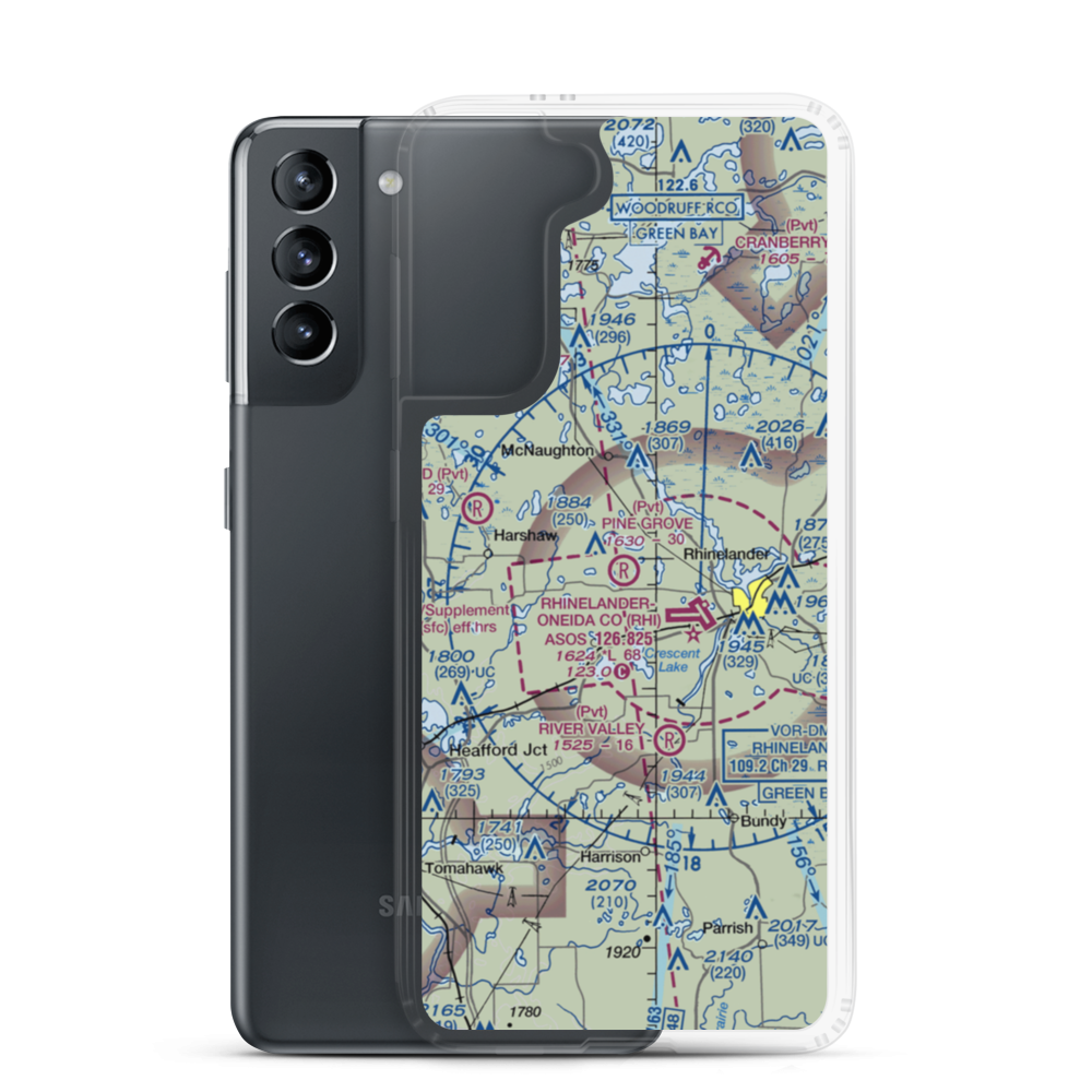 Pine Grove Airport (WI42) VFR Sectional Samsung Case Samsung Galaxy S21 model shown