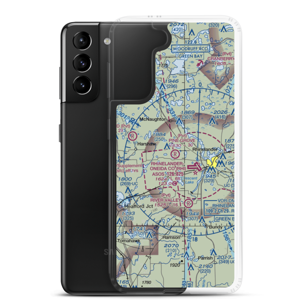 Pine Grove Airport (WI42) VFR Sectional Samsung Case Samsung Galaxy S21 Plus model shown