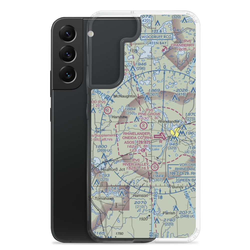 Pine Grove Airport (WI42) VFR Sectional Samsung Case Samsung Galaxy S22 Plus model shown