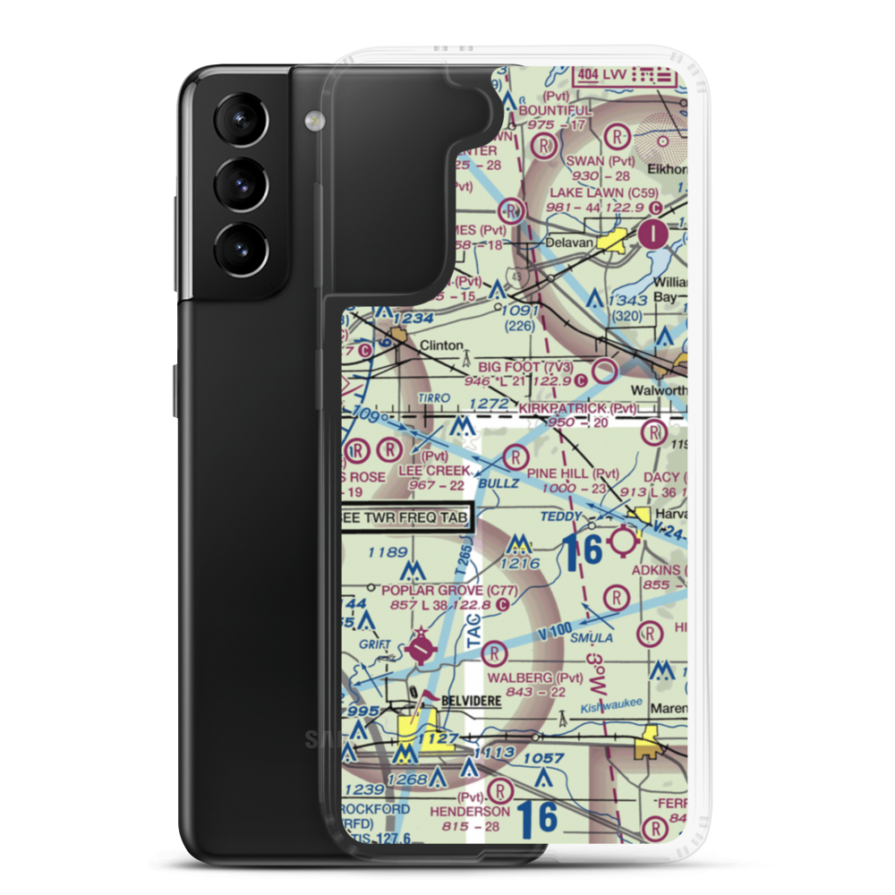 Pine Hill Airport (09LL) VFR Sectional Samsung Case Samsung Galaxy S21 Plus model shown