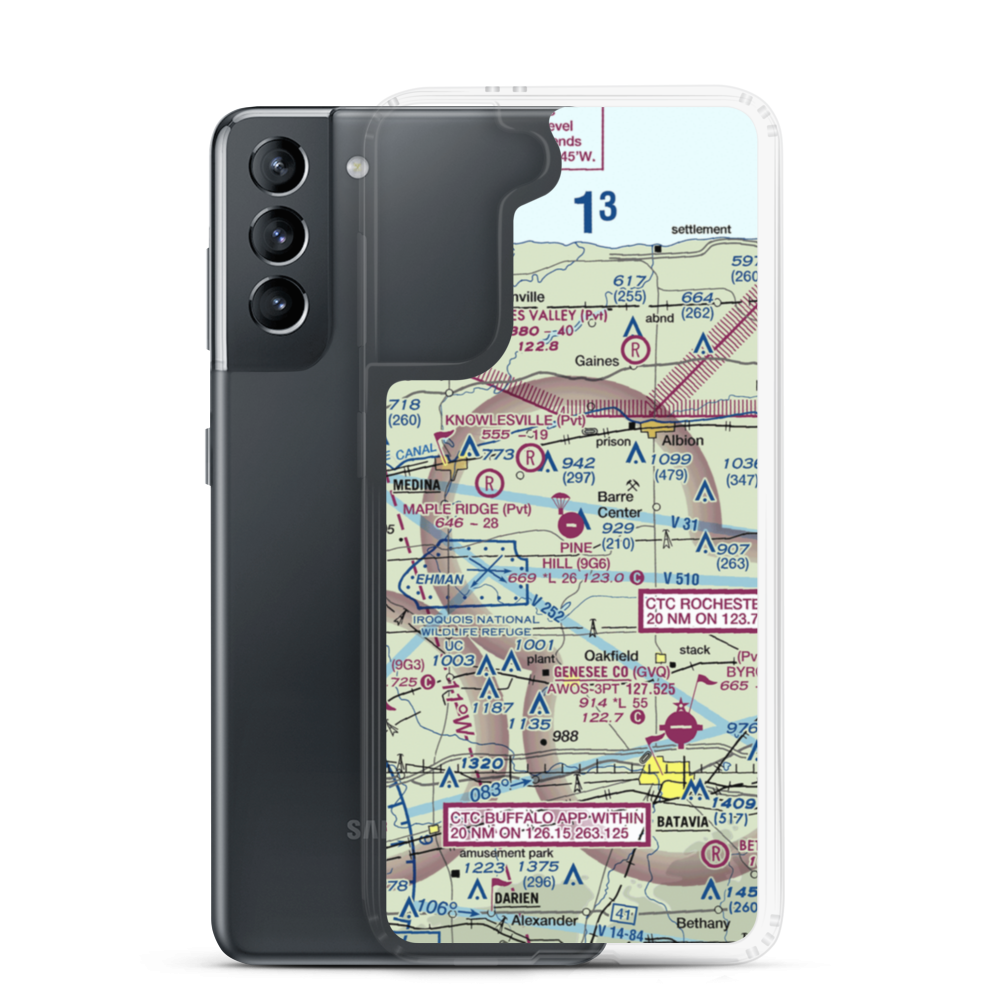 Pine Hill Airport (9G6) VFR Sectional Samsung Case Samsung Galaxy S21 model shown