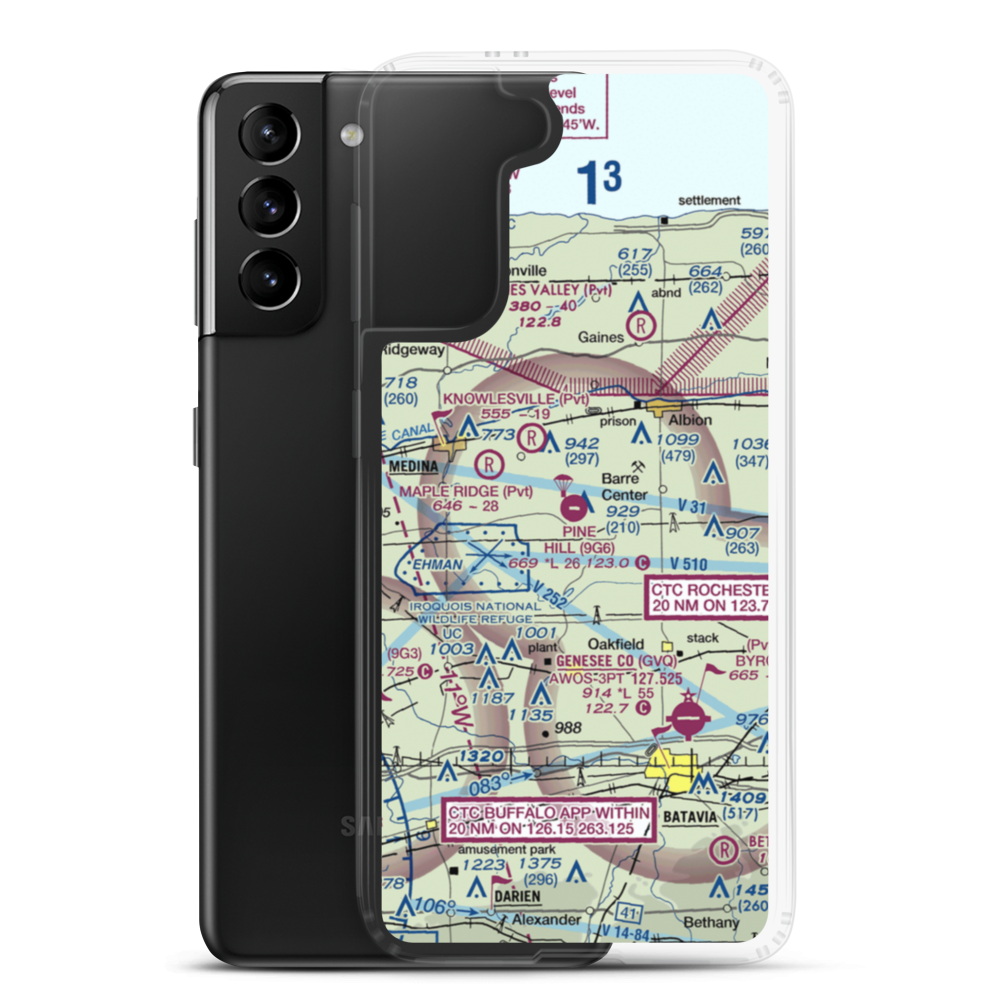 Pine Hill Airport (9G6) VFR Sectional Samsung Case Samsung Galaxy S21 Plus model shown