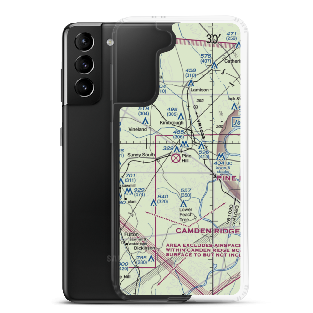 Pine Hill Municipal Airport (71A) VFR Sectional Samsung Case Samsung Galaxy S21 Plus model shown