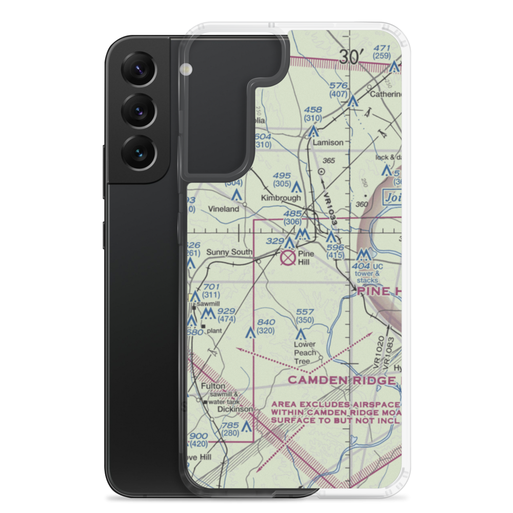 Pine Hill Municipal Airport (71A) VFR Sectional Samsung Case Samsung Galaxy S22 Plus model shown