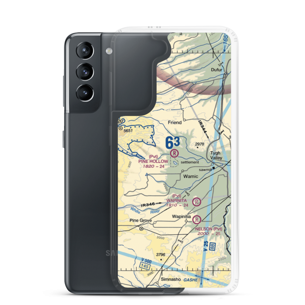 Pine Hollow Airport (32OR) VFR Sectional Samsung Case Samsung Galaxy S21 model shown