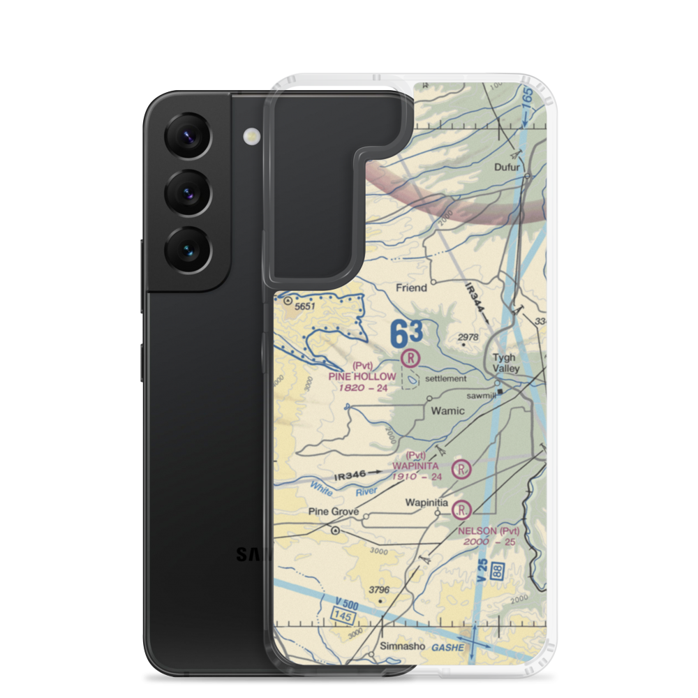 Pine Hollow Airport (32OR) VFR Sectional Samsung Case Samsung Galaxy S22 model shown