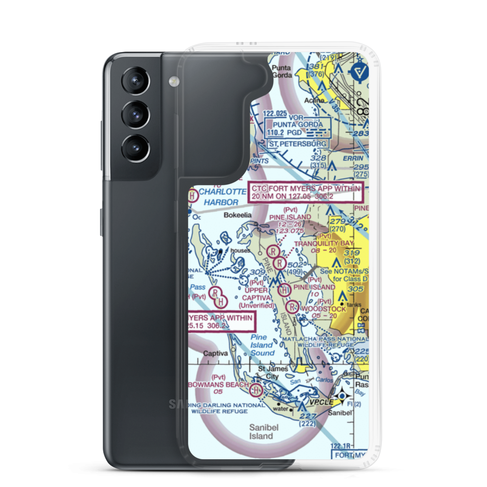 Pine Island Airport (1FA3) VFR Sectional Samsung Case Samsung Galaxy S21 model shown