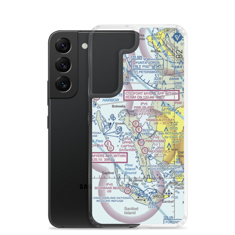 Pine Island Airport (1FA3) VFR Sectional Samsung Case Samsung Galaxy S22 model shown