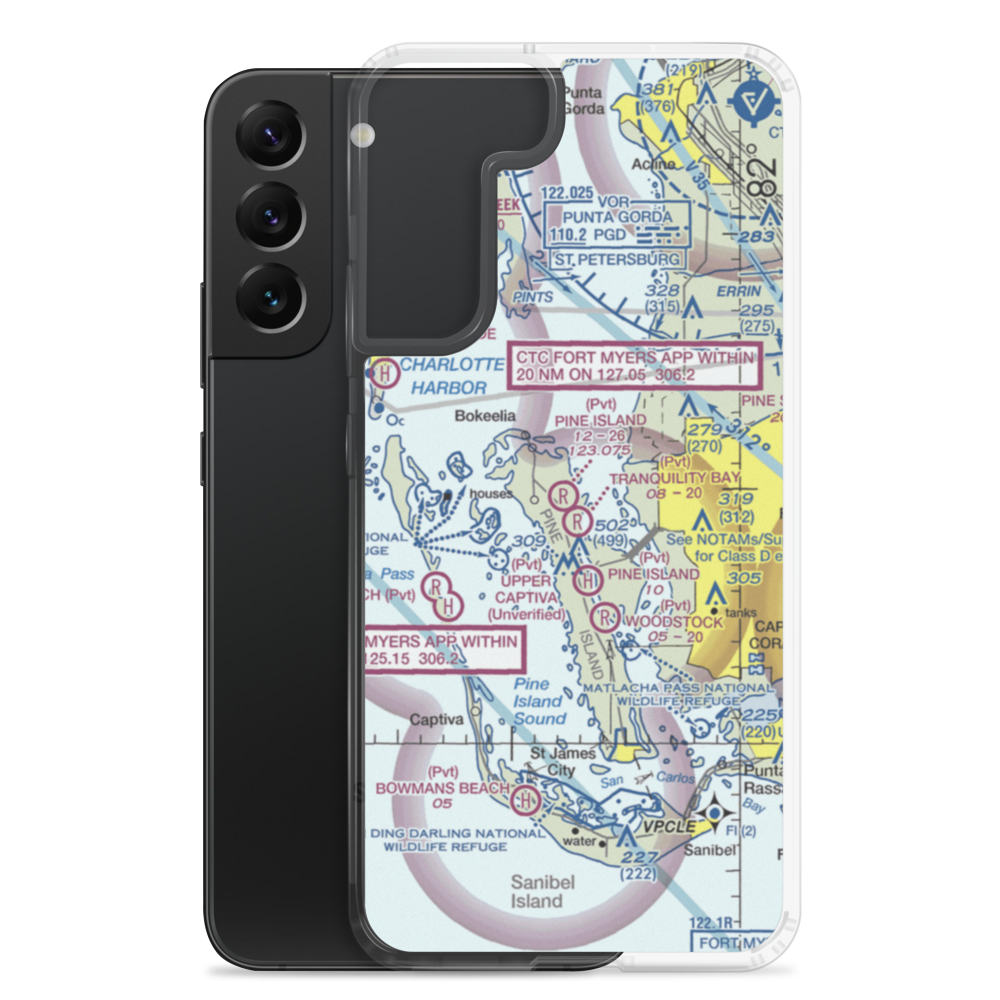Pine Island Airport (1FA3) VFR Sectional Samsung Case Samsung Galaxy S22 Plus model shown
