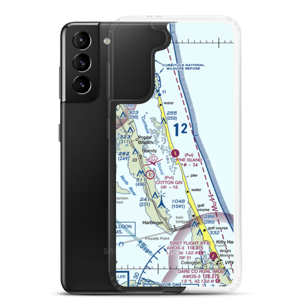 Pine Island Airport (7NC2) VFR Sectional Samsung Case Samsung Galaxy S21 Plus model shown