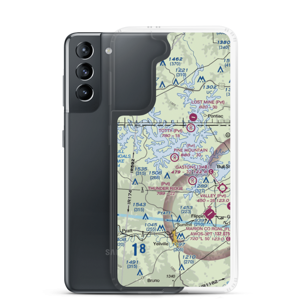Pine Mountain Airpark (6AR9) VFR Sectional Samsung Case Samsung Galaxy S21 model shown