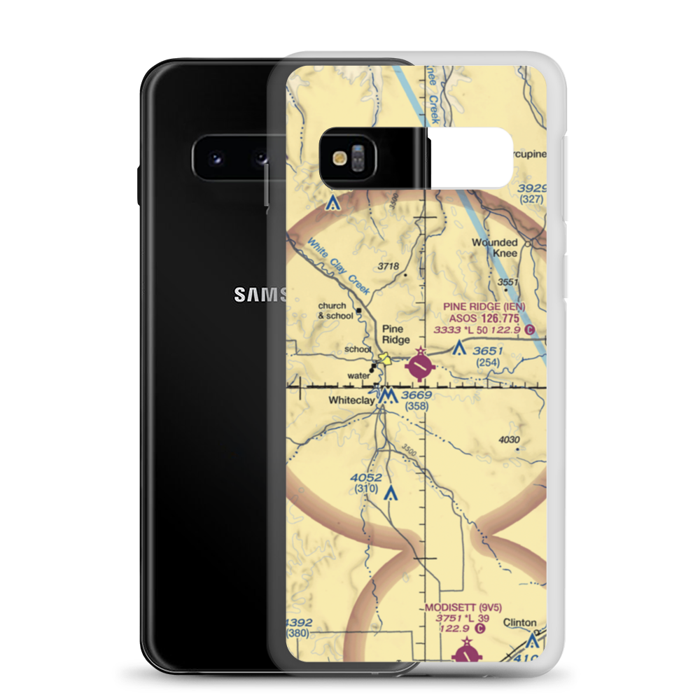 Pine Ridge Airport (IEN) VFR Sectional Samsung Case Samsung Galaxy S10 model shown