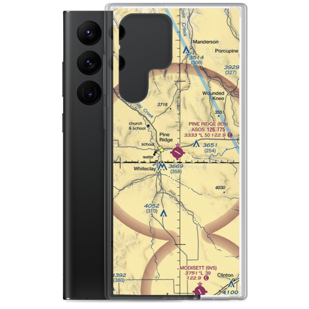 Pine Ridge Airport (IEN) VFR Sectional Samsung Case Samsung Galaxy S22 Ultra model shown