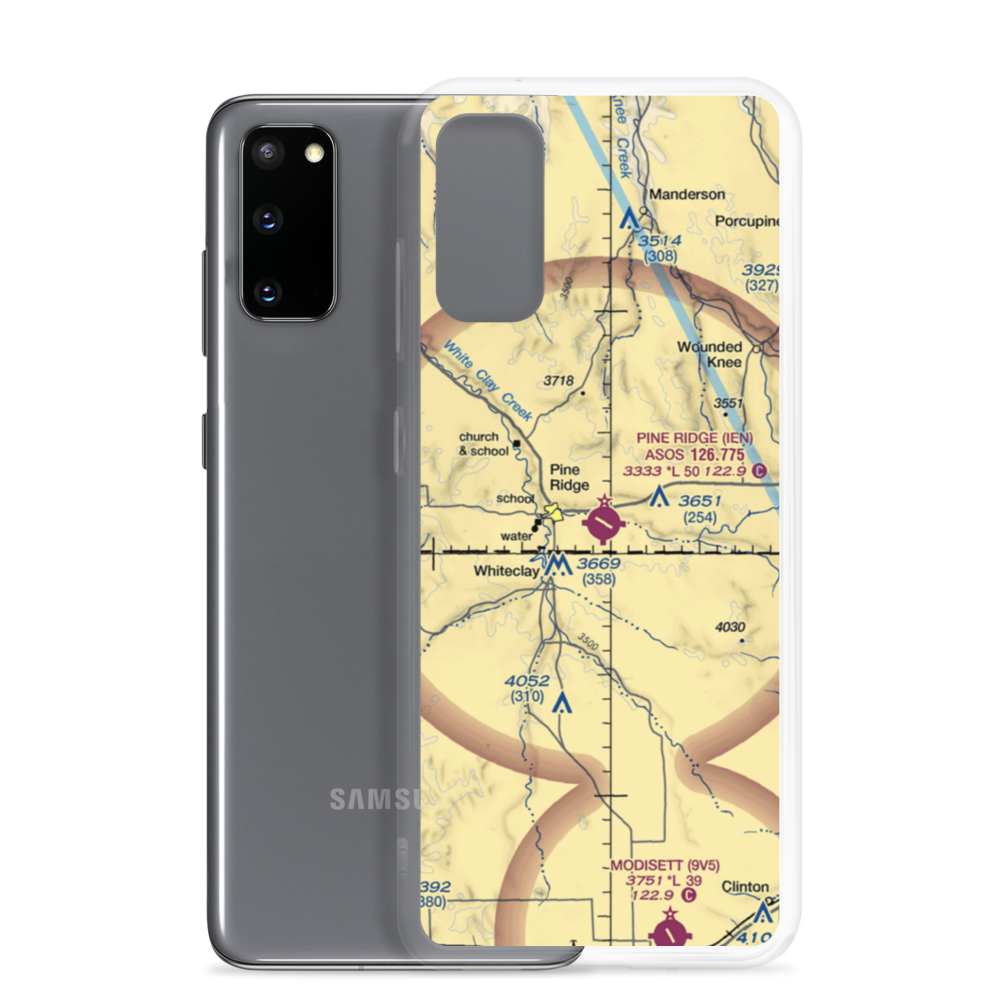 Pine Ridge Airport (IEN) VFR Sectional Samsung Case Samsung Galaxy S20 model shown