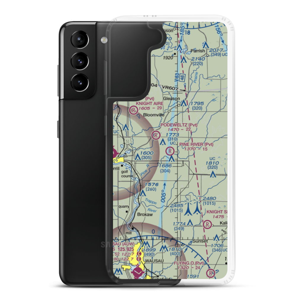 Pine River Airport (WI87) VFR Sectional Samsung Case Samsung Galaxy S21 Plus model shown
