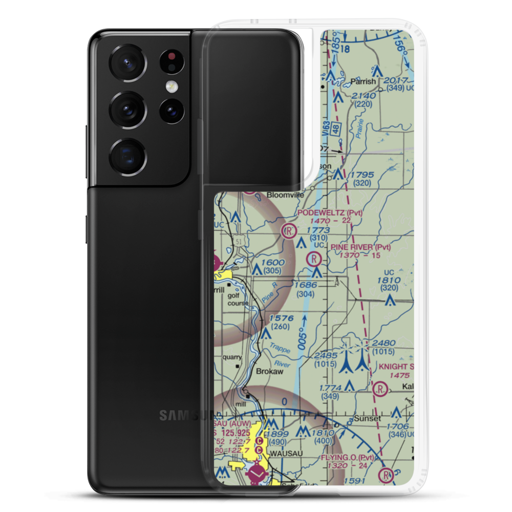 Pine River Airport (WI87) VFR Sectional Samsung Case Samsung Galaxy S21 Ultra model shown