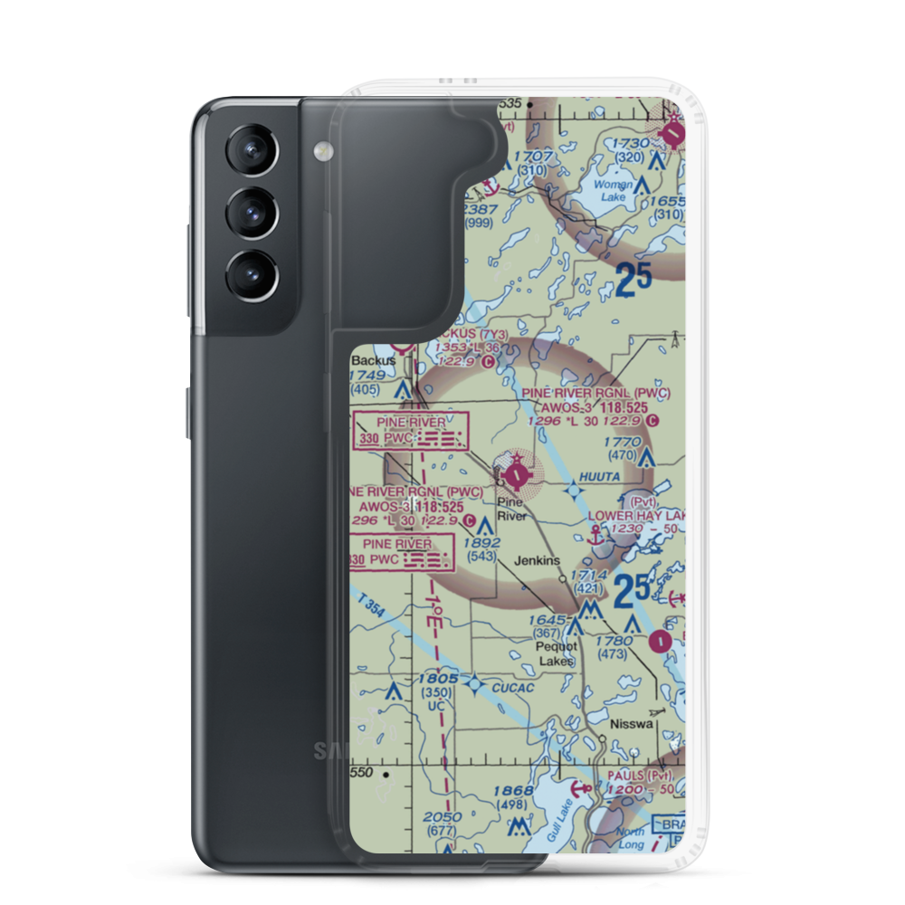 Pine River Regional Airport (PWC) VFR Sectional Samsung Case Samsung Galaxy S21 model shown
