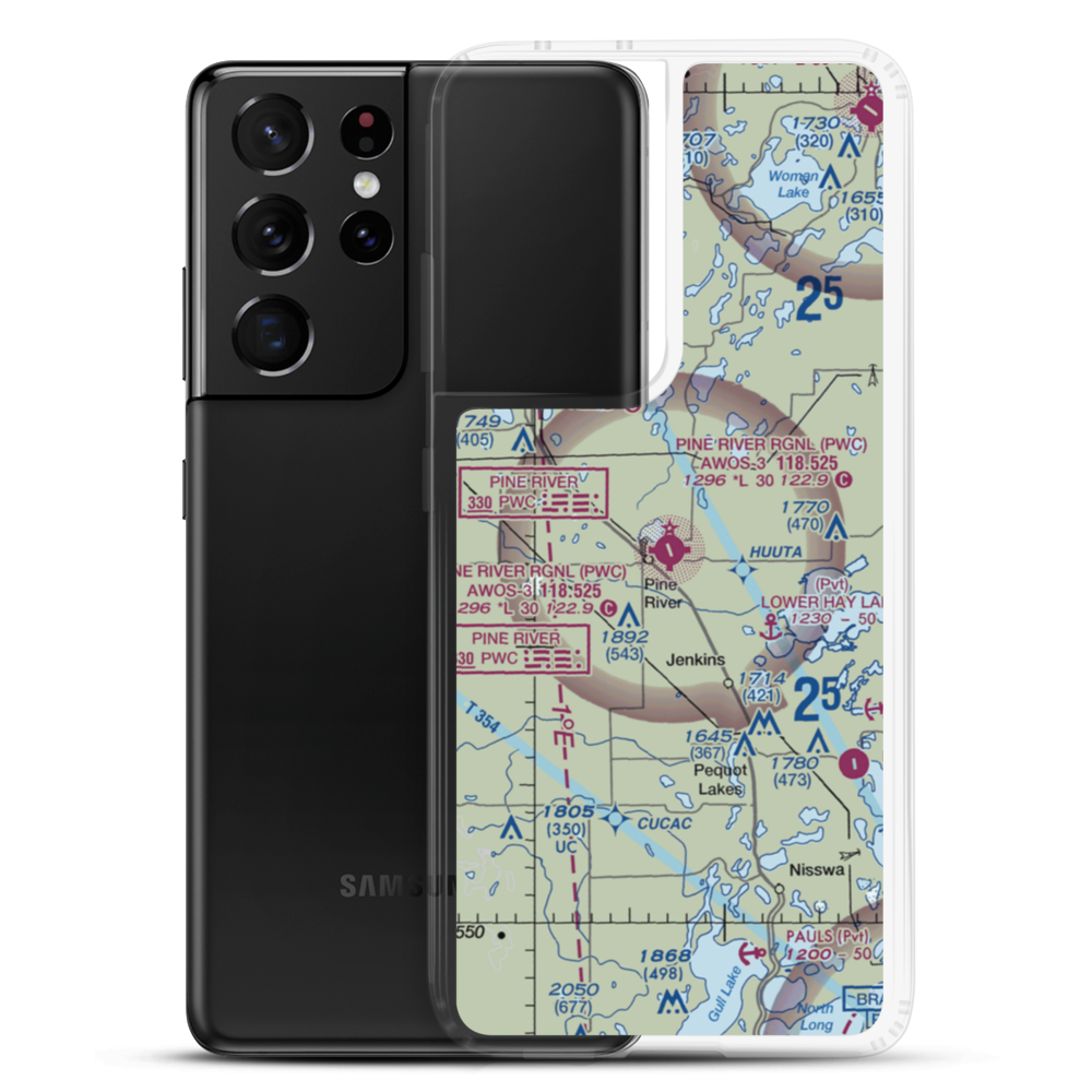 Pine River Regional Airport (PWC) VFR Sectional Samsung Case Samsung Galaxy S21 Ultra model shown